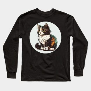 Colorful Cat Lady Lover - Beautiful Pastel Cat Kitten Long Sleeve T-Shirt